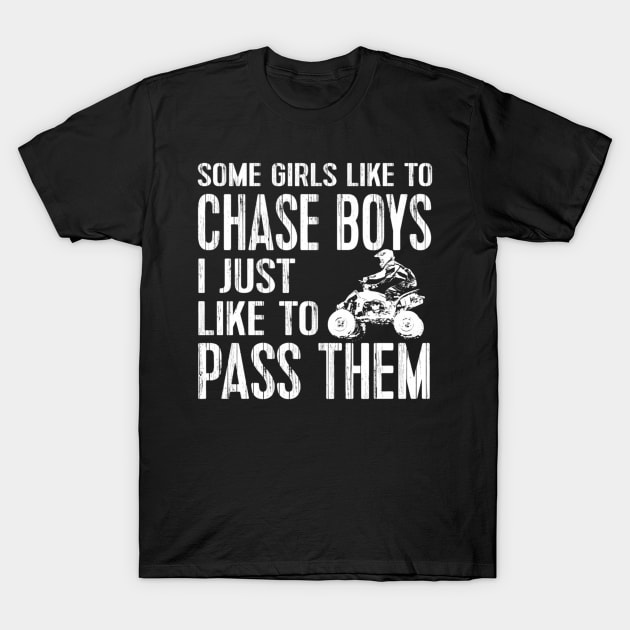 Ladies Quad Atv Utv 4 Wheeler Mudding Racing Chase T-Shirt by SnugFarm